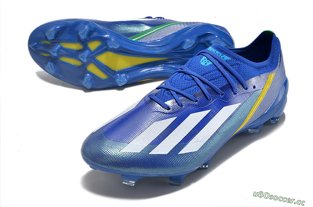 Men's Adidas X Crazyfast.1 FG Firm Ground Low-Tops Football Boots - Blue/White/Yellow 3