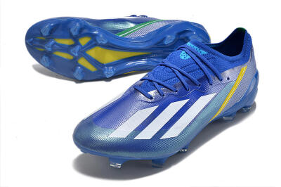 Men's Adidas X Crazyfast.1 FG Firm Ground Low-Tops Football Boots - Blue/White/Yellow