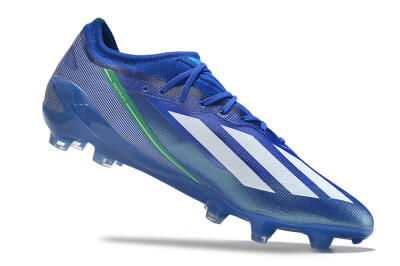 Men's Adidas X Crazyfast.1 FG Firm Ground Low-Tops Football Boots - Blue/White/Yellow