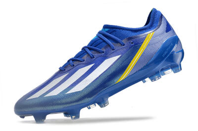 Men's Adidas X Crazyfast.1 FG Firm Ground Low-Tops Football Boots - Blue/White/Yellow