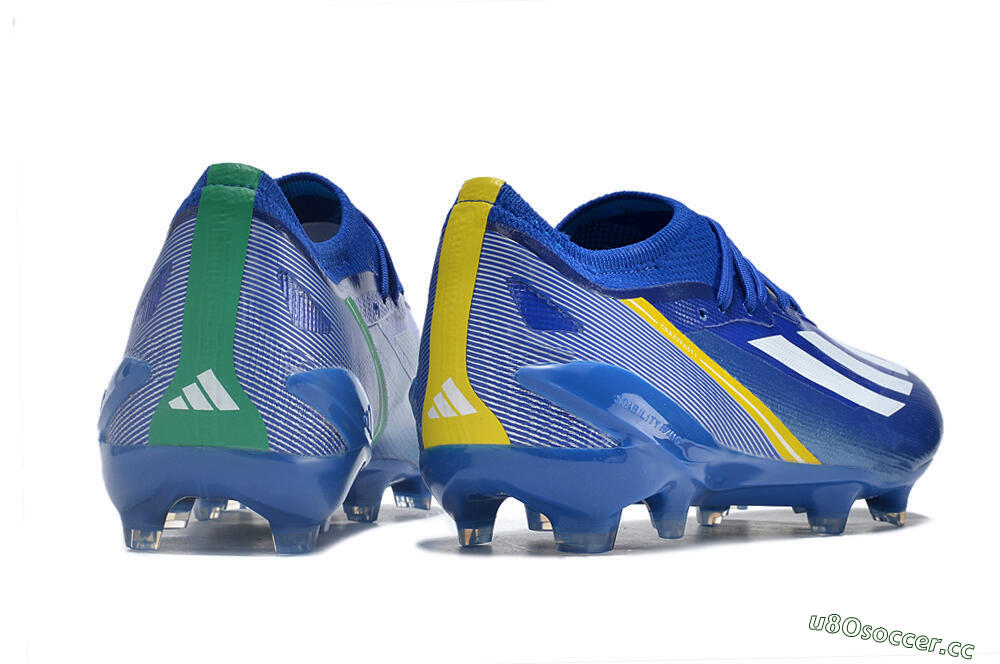 Men's Adidas X Crazyfast.1 FG Firm Ground Low-Tops Football Boots - Blue/White/Yellow 6
