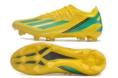 Men's Adidas X Crazyfast.1 FG Firm Ground Low-Tops Football Boots - Yellow/Green/Black