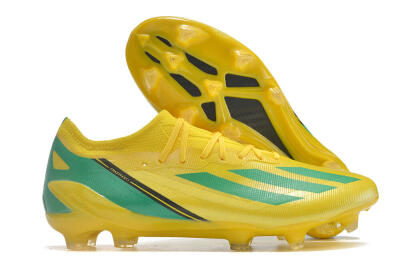 Men's Adidas X Crazyfast.1 FG Firm Ground Low-Tops Football Boots - Yellow/Green/Black