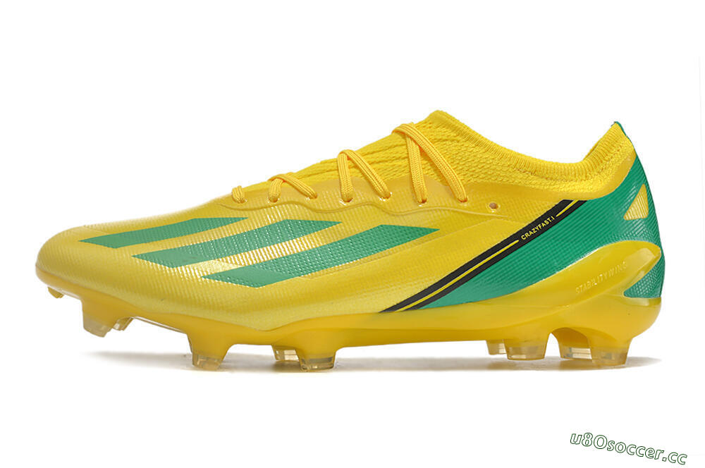 Men's Adidas X Crazyfast.1 FG Firm Ground Low-Tops Football Boots - Yellow/Green/Black 0