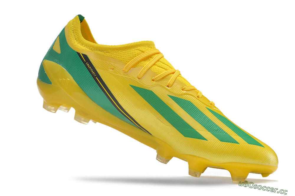 Men's Adidas X Crazyfast.1 FG Firm Ground Low-Tops Football Boots - Yellow/Green/Black 4