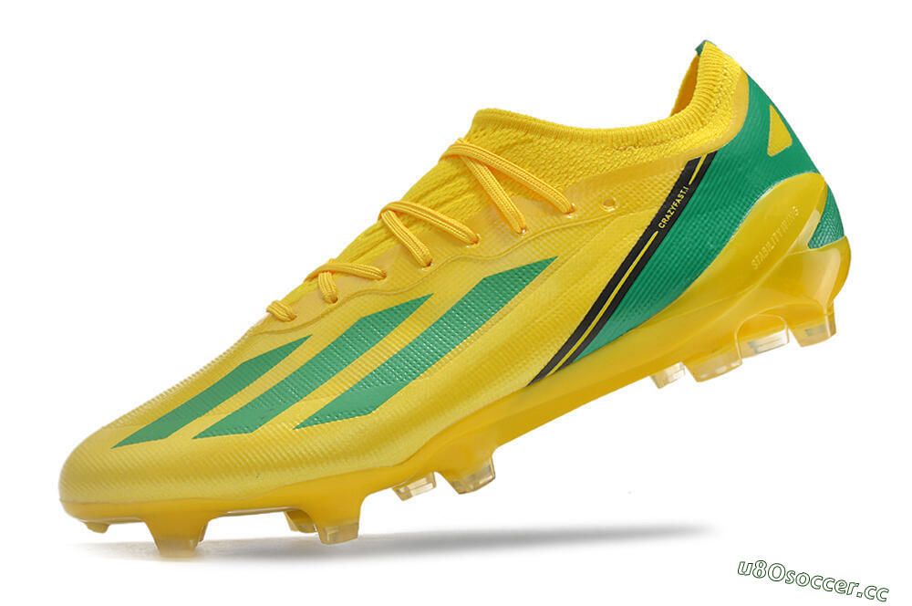 Men's Adidas X Crazyfast.1 FG Firm Ground Low-Tops Football Boots - Yellow/Green/Black 5