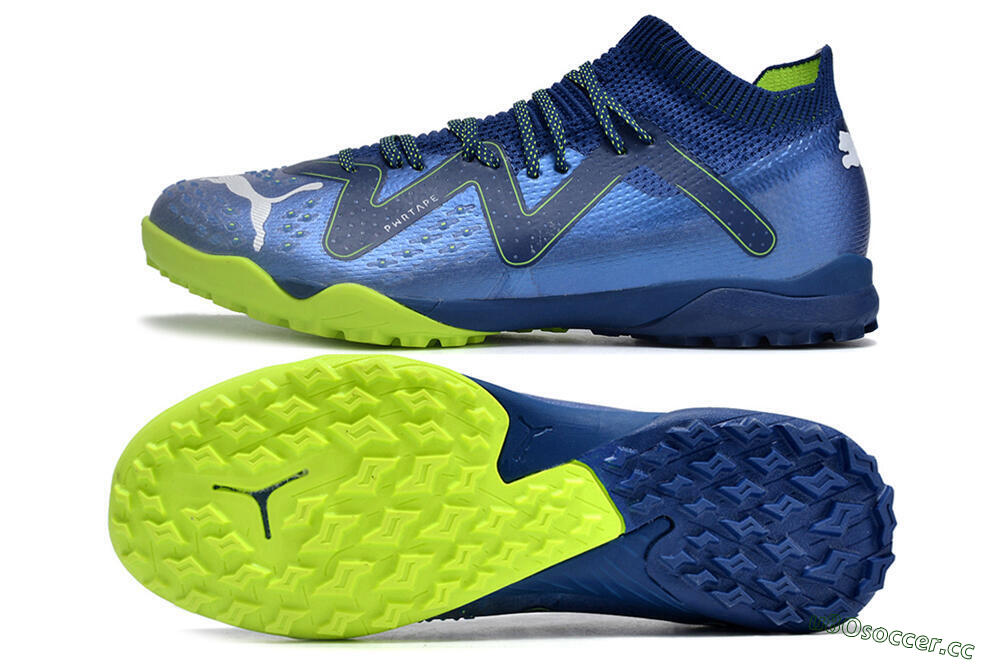 Men's Puma Future Ultimate TF Artificial Turf Low-Tops Football Shoes - Blue/White/Yellow 1