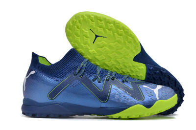 Men's Puma Future Ultimate TF Artificial Turf Low-Tops Football Shoes - Blue/White/Yellow