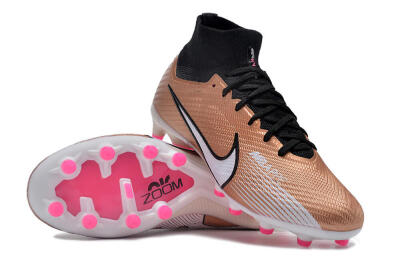 Men's Nike Air Zoom Mercurial Superfly 9 Elite AG Artificial Grass High-Tops Football Boots - Gold/Black/White