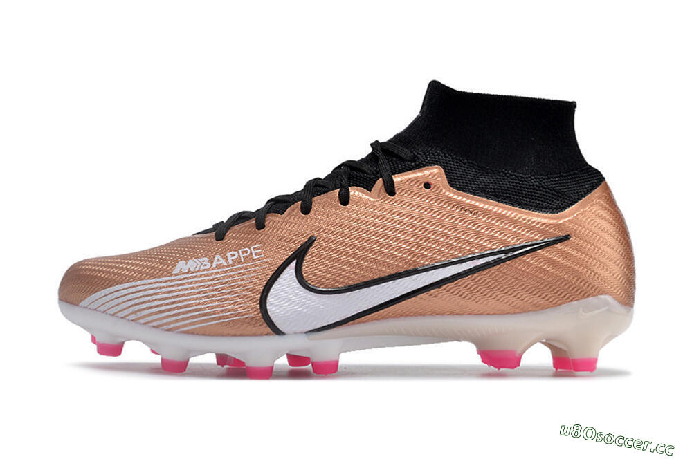 Men's Nike Air Zoom Mercurial Superfly 9 Elite AG Artificial Grass High-Tops Football Boots - Gold/Black/White 0
