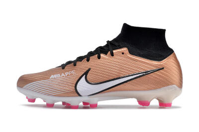 Men's Nike Air Zoom Mercurial Superfly 9 Elite AG Artificial Grass High-Tops Football Boots - Gold/Black/White