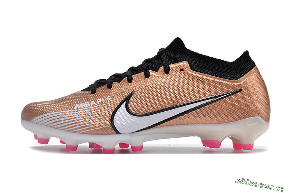 Men's Nike Air Zoom Mercurial Vapor 15 Elite AG Artificial Grass Low-Tops Football Boots - Gold/Black/White 0