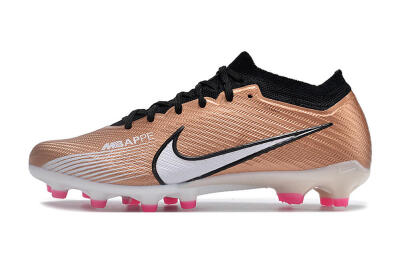 Men's Nike Air Zoom Mercurial Vapor 15 Elite AG Artificial Grass Low-Tops Football Boots - Gold/Black/White