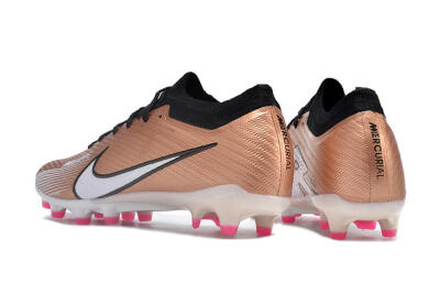 Men's Nike Air Zoom Mercurial Vapor 15 Elite AG Artificial Grass Low-Tops Football Boots - Gold/Black/White