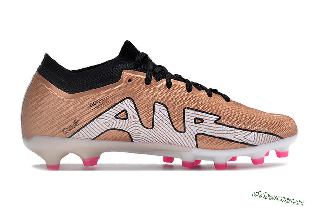 Men's Nike Air Zoom Mercurial Vapor 15 Elite AG Artificial Grass Low-Tops Football Boots - Gold/Black/White 5