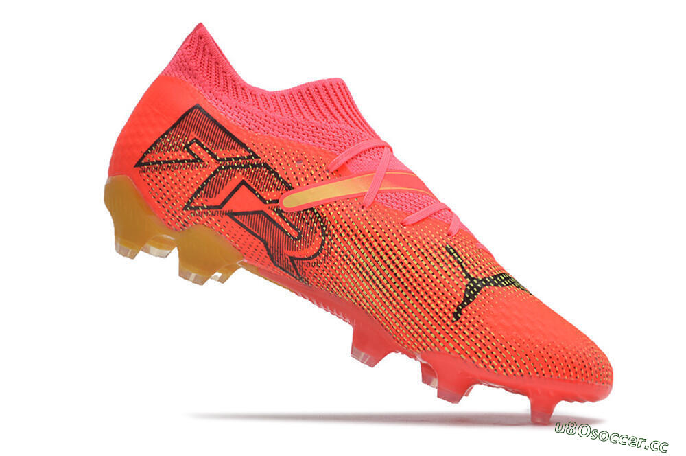 Men's Puma Future Ultimate 2024 FG Firm Ground Low-Tops Football Boots - Red/Orange/Yellow 4