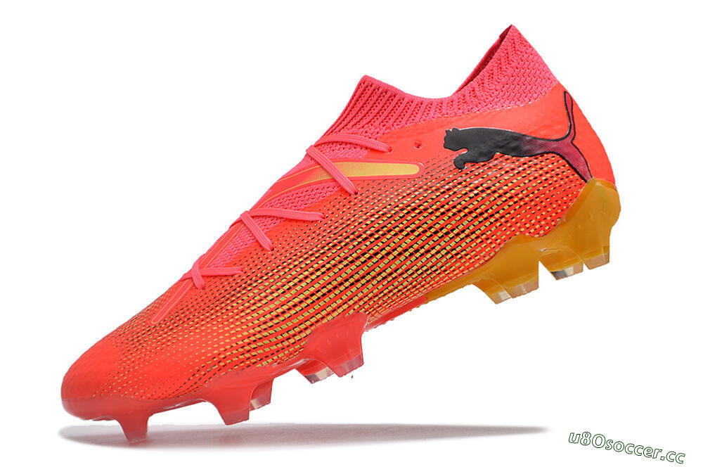 Men's Puma Future Ultimate 2024 FG Firm Ground Low-Tops Football Boots - Red/Orange/Yellow 5