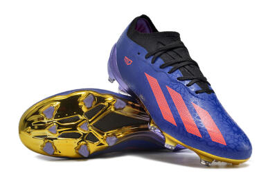 Men's Adidas X Crazyfast.1 Salah FG Firm Ground Low-Tops Football Boots - Blue/Red/Gold