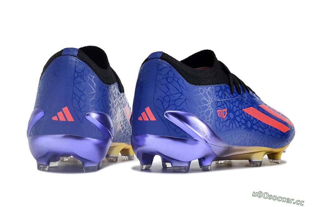 Men's Adidas X Crazyfast.1 Salah FG Firm Ground Low-Tops Football Boots - Blue/Red/Gold 6