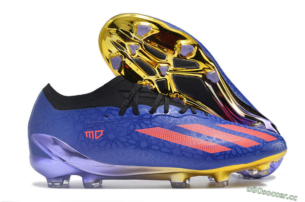 Men's Adidas X Crazyfast.1 Salah FG Firm Ground Low-Tops Football Boots - Blue/Red/Gold 2