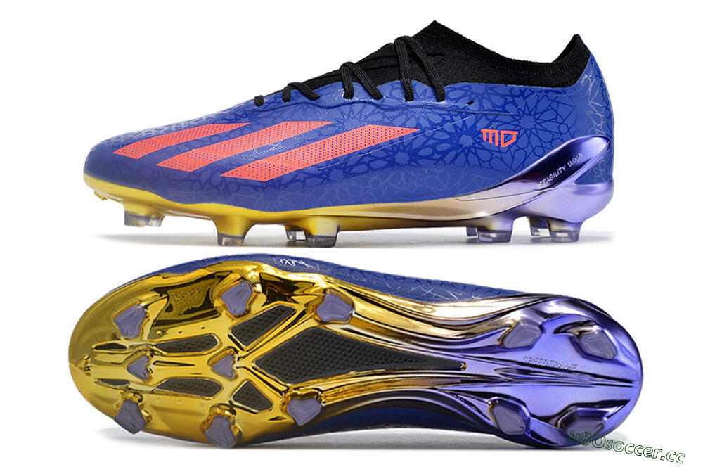 Men's Adidas X Crazyfast.1 Salah FG Firm Ground Low-Tops Football Boots - Blue/Red/Gold 1