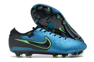 Men's Nike Tiempo Legend 10 Elite FG Firm Ground Low-Tops Football Boots - Blue/Green/Black