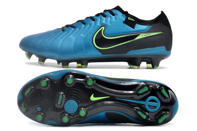 Men's Nike Tiempo Legend 10 Elite FG Firm Ground Low-Tops Football Boots - Blue/Green/Black