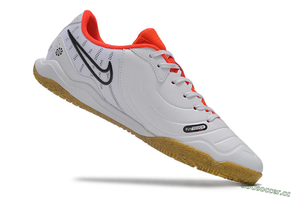 Men's Nike Tiempo Legend 10 Academy IC Indoor & Futsal Low-Tops Football Shoes - White/Black/Red 4