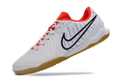 Men's Nike Tiempo Legend 10 Academy IC Indoor & Futsal Low-Tops Football Shoes - White/Black/Red