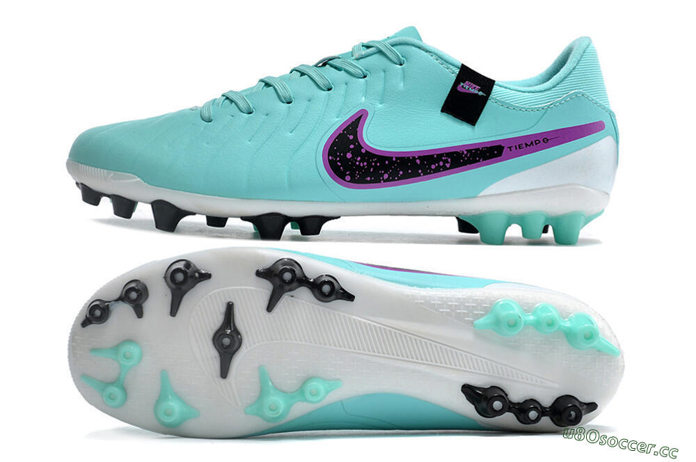 Men's Nike Tiempo Legend X Academy AG Artificial Grass Low-Tops Football Boots - Turquoise/Purple/Black 1