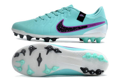 Men's Nike Tiempo Legend X Academy AG Artificial Grass Low-Tops Football Boots - Turquoise/Purple/Black