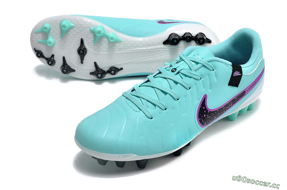 Men's Nike Tiempo Legend X Academy AG Artificial Grass Low-Tops Football Boots - Turquoise/Purple/Black 3