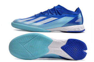 Men's Adidas X Crazyfast.1 IC Indoor & Futsal Low-Tops Football Shoes - Blue/White/Jade