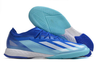 Men's Adidas X Crazyfast.1 IC Indoor & Futsal Low-Tops Football Shoes - Blue/White/Jade