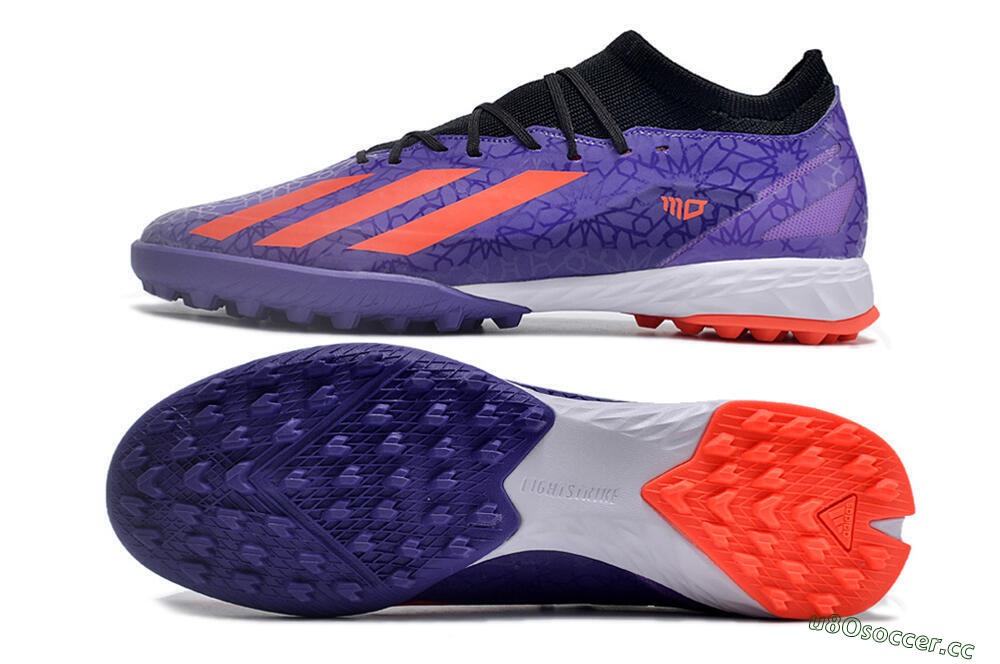 Men's Adidas X Crazyfast.1 TF Artificial Turf Low-Tops Football Shoes - Purple/Red/White 1