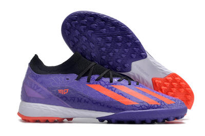 Men's Adidas X Crazyfast.1 TF Artificial Turf Low-Tops Football Shoes - Purple/Red/White