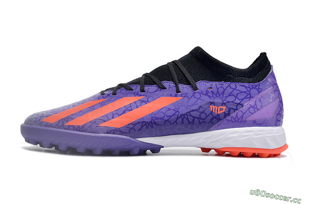 Men's Adidas X Crazyfast.1 TF Artificial Turf Low-Tops Football Shoes - Purple/Red/White 0