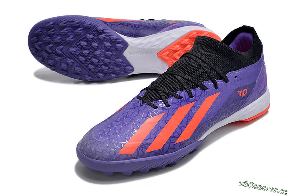 Men's Adidas X Crazyfast.1 TF Artificial Turf Low-Tops Football Shoes - Purple/Red/White 3
