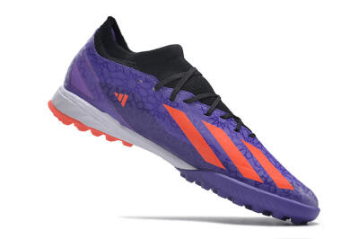 Men's Adidas X Crazyfast.1 TF Artificial Turf Low-Tops Football Shoes - Purple/Red/White