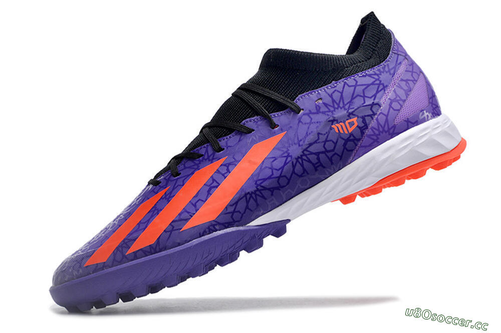 Men's Adidas X Crazyfast.1 TF Artificial Turf Low-Tops Football Shoes - Purple/Red/White 5