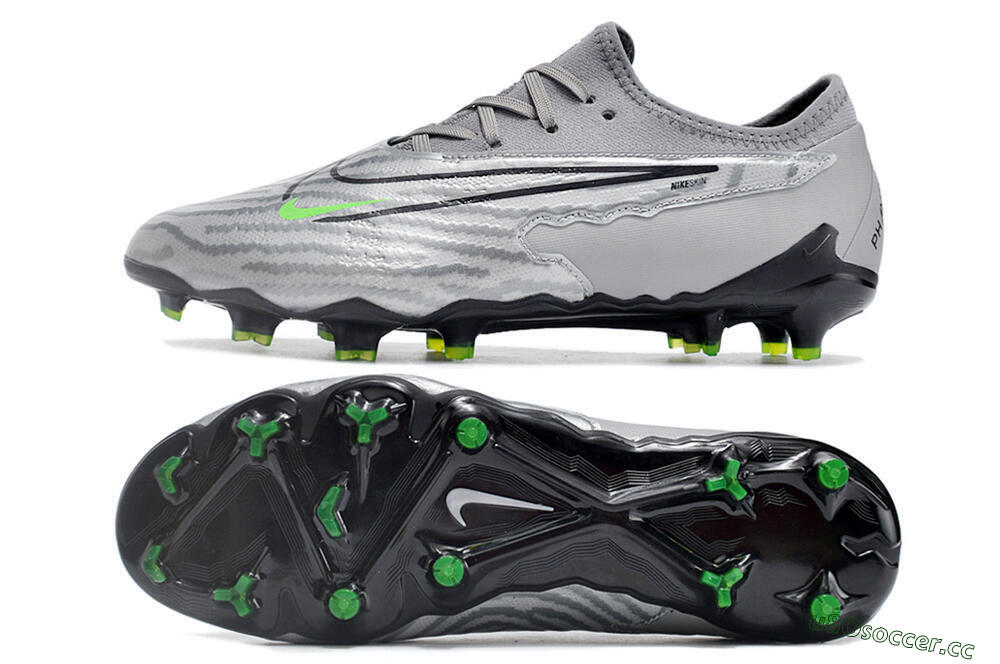 Men's Nike Phantom GX Academy FG Firm Ground Low-Tops Football Boots - Silver/Grey/Black 1