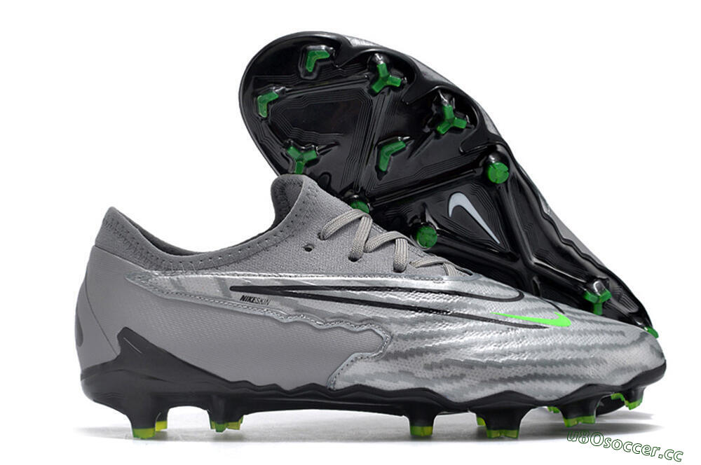 Men's Nike Phantom GX Academy FG Firm Ground Low-Tops Football Boots - Silver/Grey/Black 2
