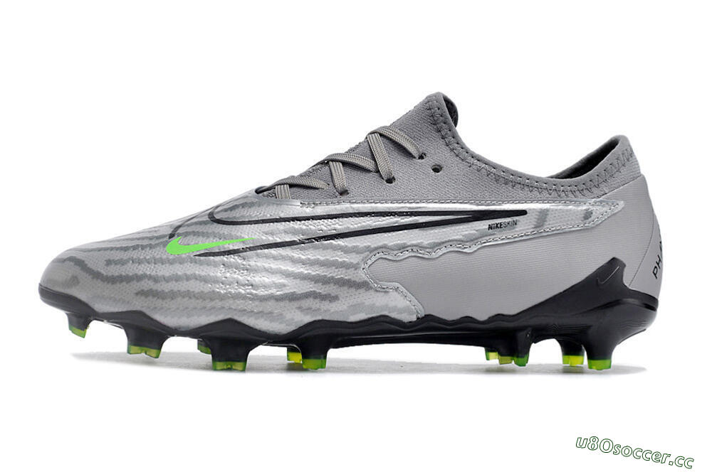 Men's Nike Phantom GX Academy FG Firm Ground Low-Tops Football Boots - Silver/Grey/Black 0