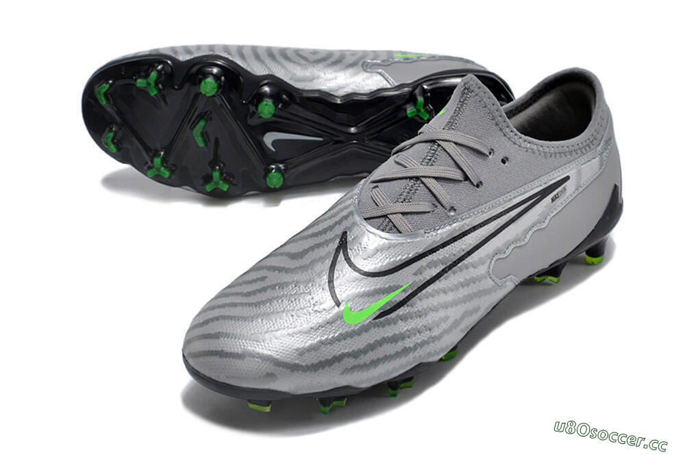 Men's Nike Phantom GX Academy FG Firm Ground Low-Tops Football Boots - Silver/Grey/Black 3