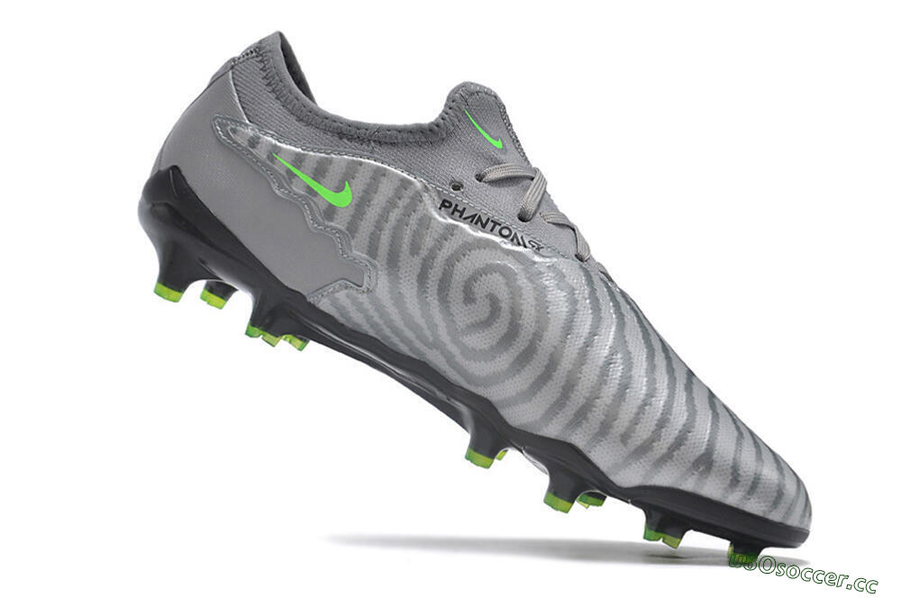 Men's Nike Phantom GX Academy FG Firm Ground Low-Tops Football Boots - Silver/Grey/Black 4