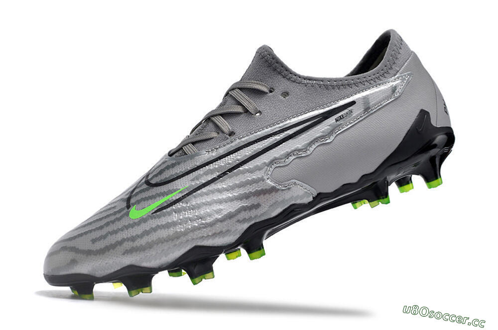 Men's Nike Phantom GX Academy FG Firm Ground Low-Tops Football Boots - Silver/Grey/Black 5