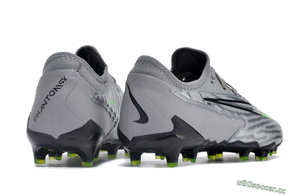 Men's Nike Phantom GX Academy FG Firm Ground Low-Tops Football Boots - Silver/Grey/Black 6