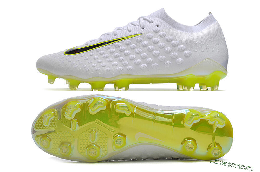 Men's Nike Phantom Ultra Venom FG Firm Ground Low-Tops Football Boots - White/Yellow/Black/Gold 1