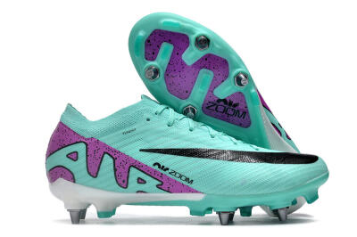 Men's Nike Air Zoom Mercurial Vapor 15 Elite SG Soft Ground Low-Tops Football Boots - Turquoise/Black/White/Purple