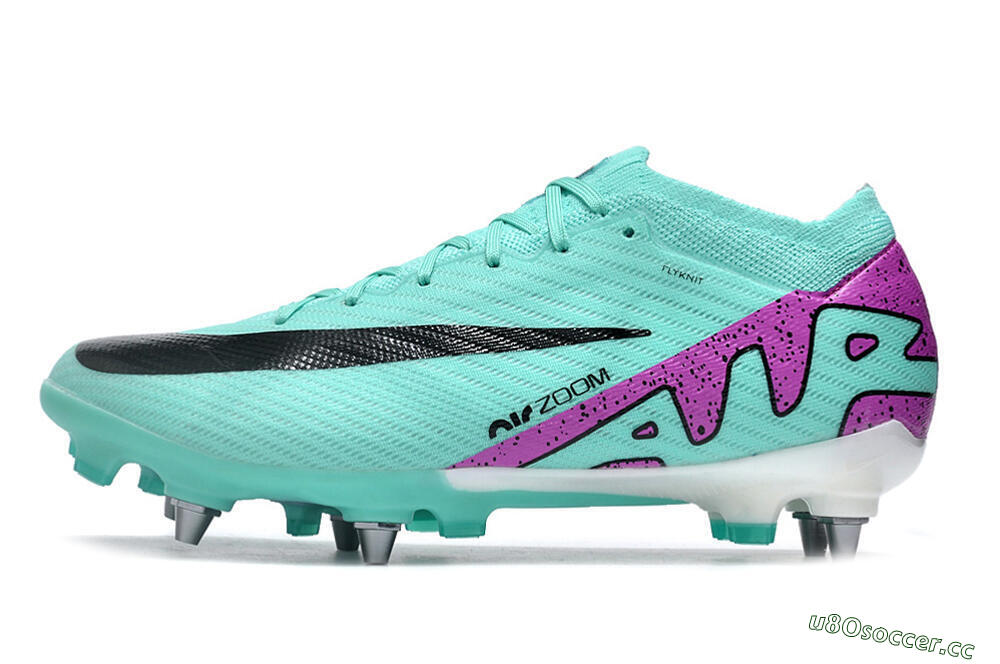 Men's Nike Air Zoom Mercurial Vapor 15 Elite SG Soft Ground Low-Tops Football Boots - Turquoise/Black/White/Purple 0